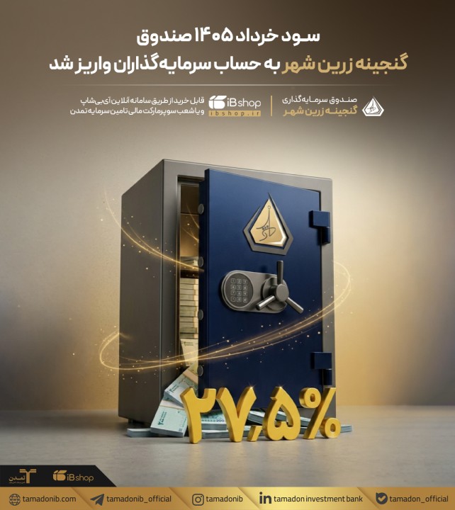 سود خرداد ۱۴۰۵ صندوق «گنجینه زرین شهر» به حساب سرمایه‌گذاران واریز شد