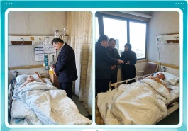 عیادت  رییس بیمه دی شعبه آمل از جانباز آملی در بیمارستان